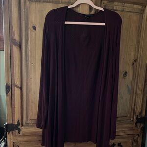 torrid Open-Weave Cardigan in Burgundy